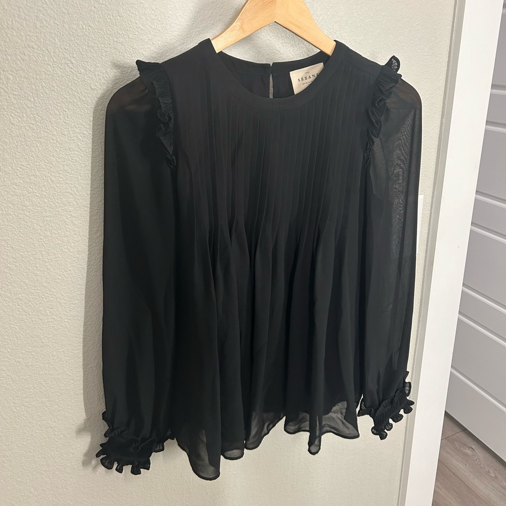Sezane crew neck silk top - Sz 34